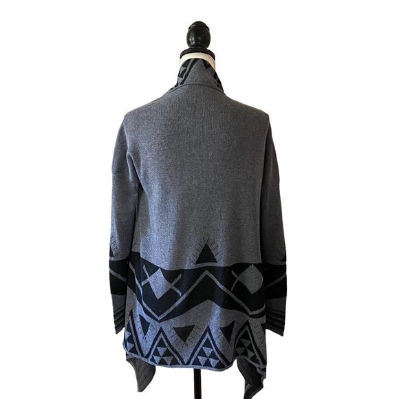 Staccato Free Flow Geometric Pattern Cardigan | Gray | Size Small - Picture 2 of 7